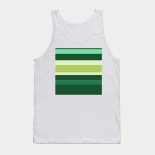 A pleasant miscellany of Dark Sea Green, Seafoam Blue, Very Light Green, Cal Poly Pomona Green and June Bud stripes. Tank Top